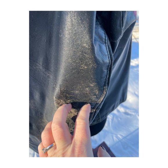 Vintage 80s Brush Fire Moto Steerhide Leather Jacket Biker Black Distressed Cana - Picture 16 of 16